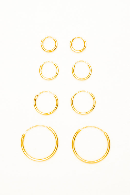 Basic Hoops Gold Ø8mm, 10mm, 12mm, 14mm